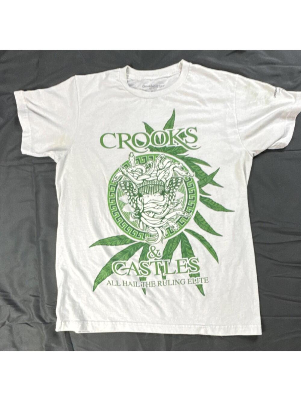 Crooks and Castles Medusa Kush Tee Mens Size M Green Death Row Records Rare HTF
